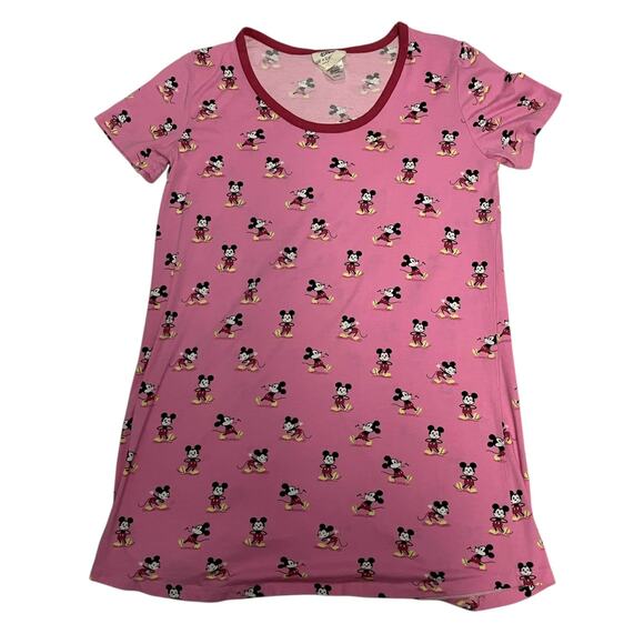 Disney Nite Nite Munkie Munkie Mickey Mouse Pink Night Gown Size Large - Picture 1 of 7